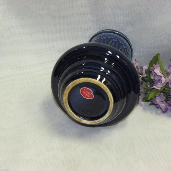 Vintage Water Carafe Small Blue Art Pottery Decanter Bottle HORIZON JAPAN Retro - Picture 3 of 5